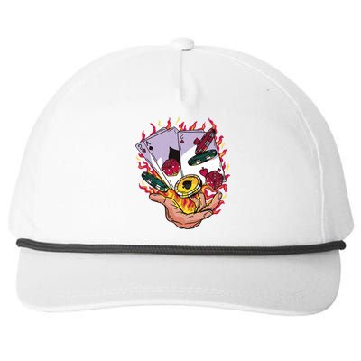 Black Jack Hand Poker Snapback Five-Panel Rope Hat