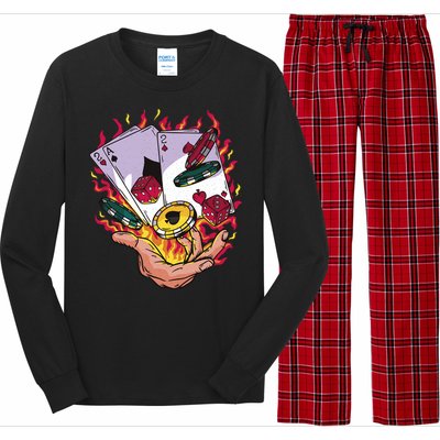 Black Jack Hand Poker Long Sleeve Pajama Set