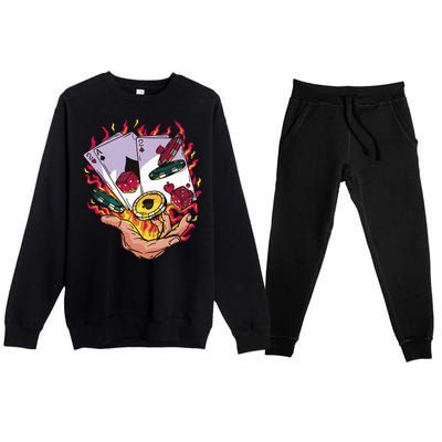 Black Jack Hand Poker Premium Crewneck Sweatsuit Set