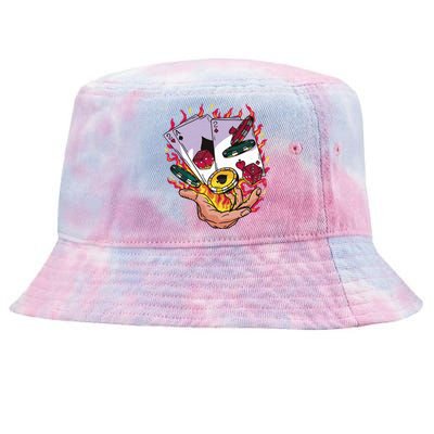 Black Jack Hand Poker Tie-Dyed Bucket Hat