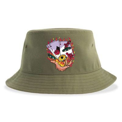 Black Jack Hand Poker Sustainable Bucket Hat