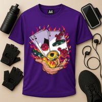 Black Jack Hand Poker Cooling Performance Crew T-Shirt
