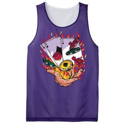 Black Jack Hand Poker Mesh Reversible Basketball Jersey Tank