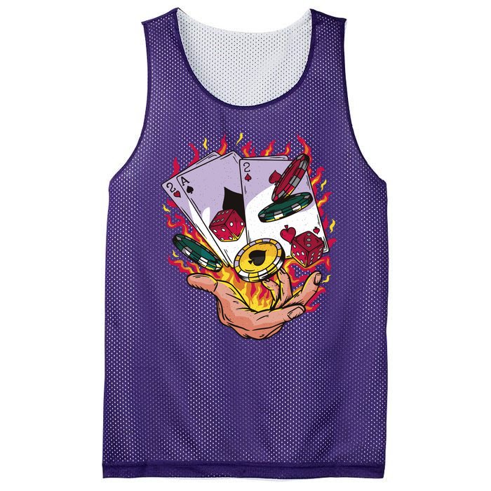 Black Jack Hand Poker Mesh Reversible Basketball Jersey Tank