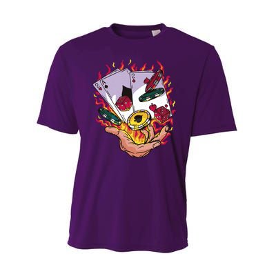 Black Jack Hand Poker Performance Sprint T-Shirt