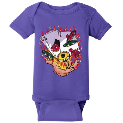 Black Jack Hand Poker Baby Bodysuit