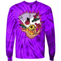 Black Jack Hand Poker Tie-Dye Long Sleeve Shirt