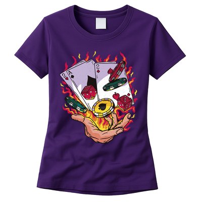 Black Jack Hand Poker Womens T-Shirt