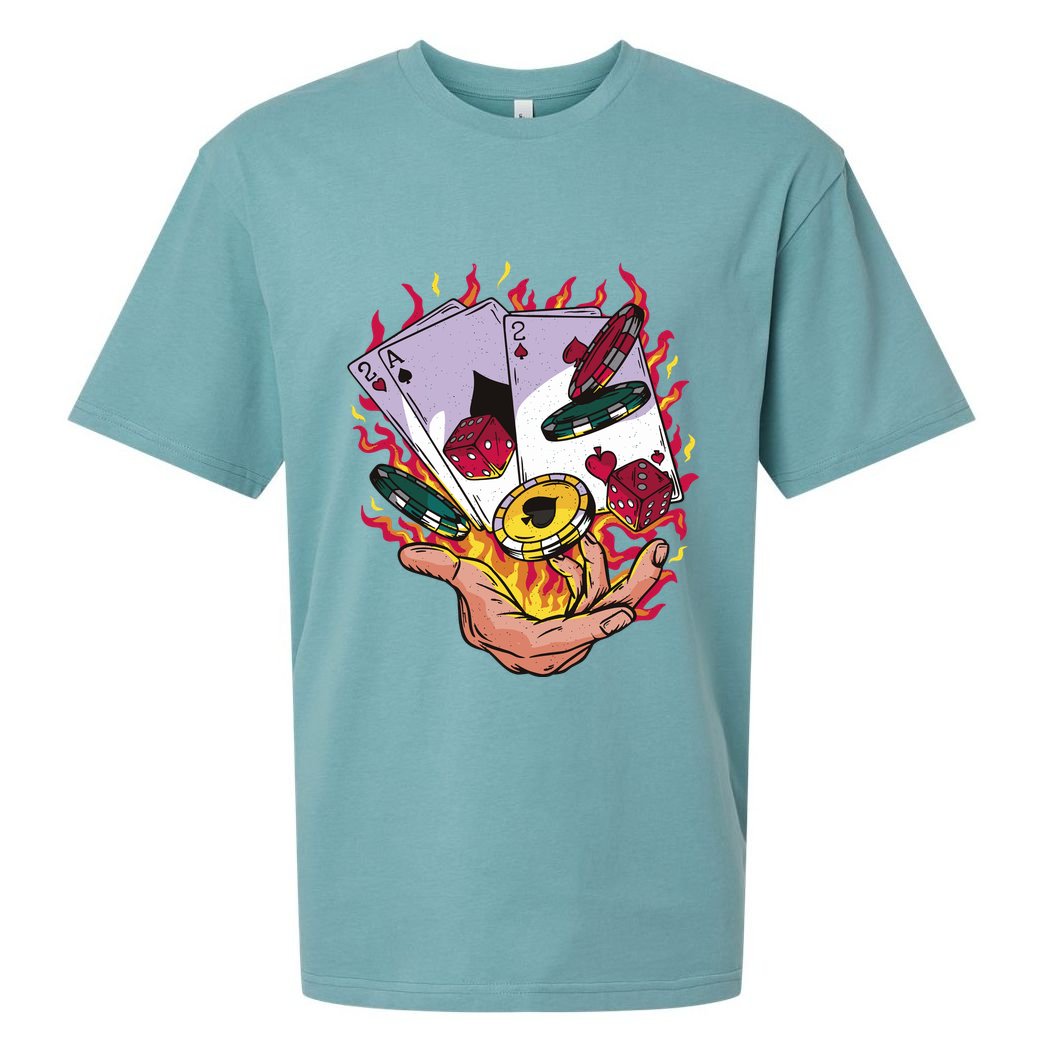 Black Jack Hand Poker Sueded Cloud Jersey T-Shirt