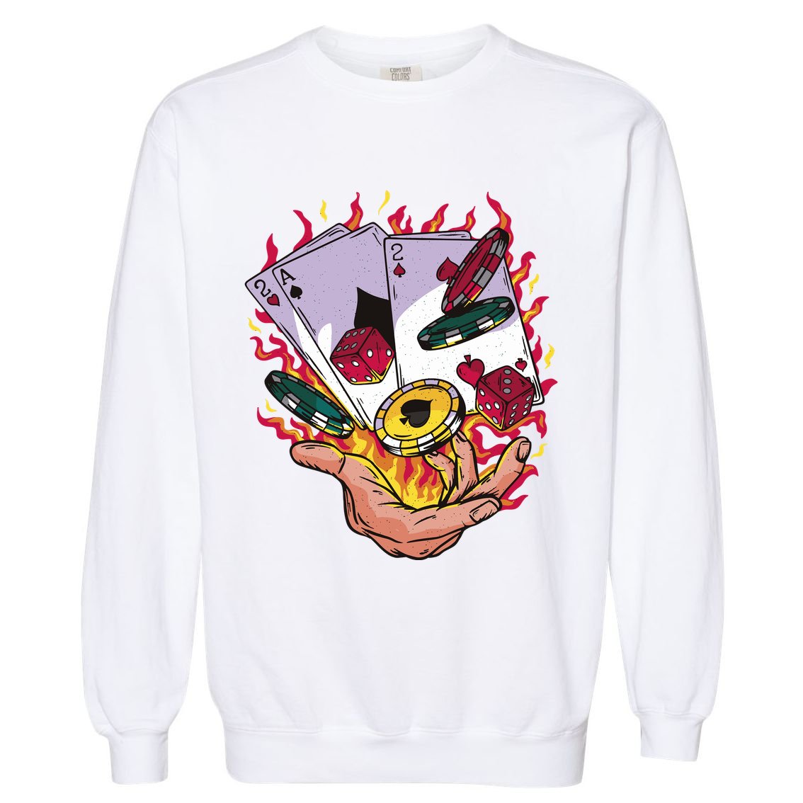 Black Jack Hand Poker Garment-Dyed Sweatshirt