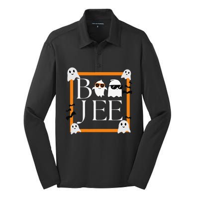 Boo Jee Halloween Ghost Silk Touch Performance Long Sleeve Polo