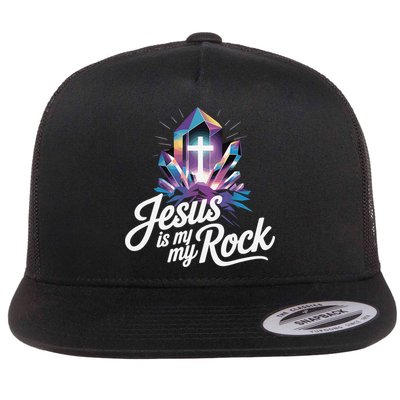 Biblical Jesus Is My Rock Christian Flatbill Hat