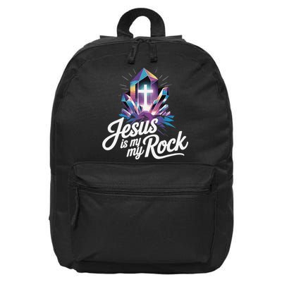 Biblical Jesus Is My Rock Christian 16 in Basic Backpack