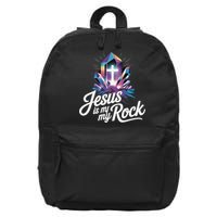 Biblical Jesus Is My Rock Christian 16 in Basic Backpack