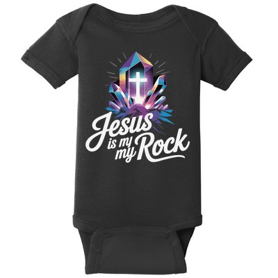 Biblical Jesus Is My Rock Christian Baby Bodysuit
