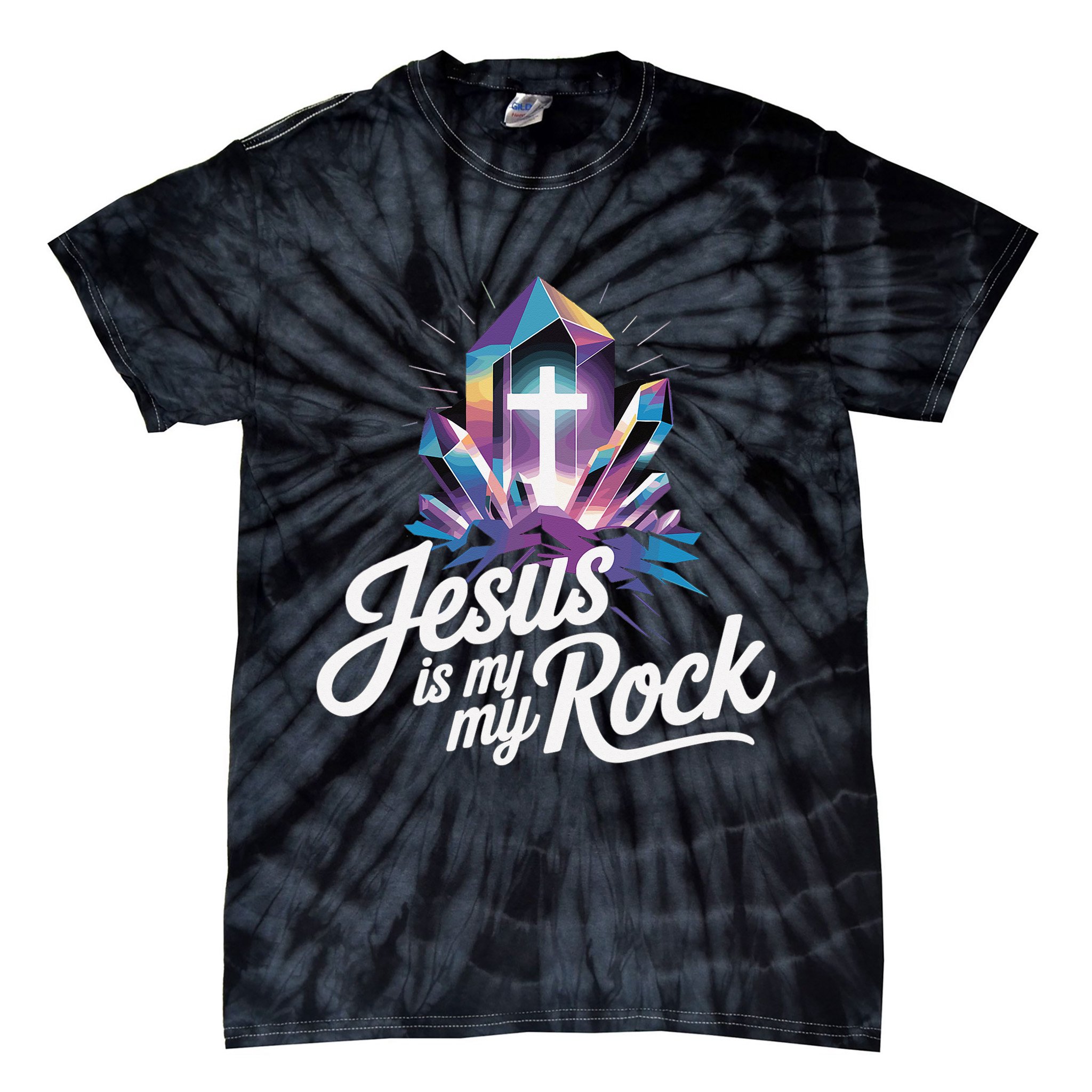 Biblical Jesus Is My Rock Christian Tie-Dye T-Shirt