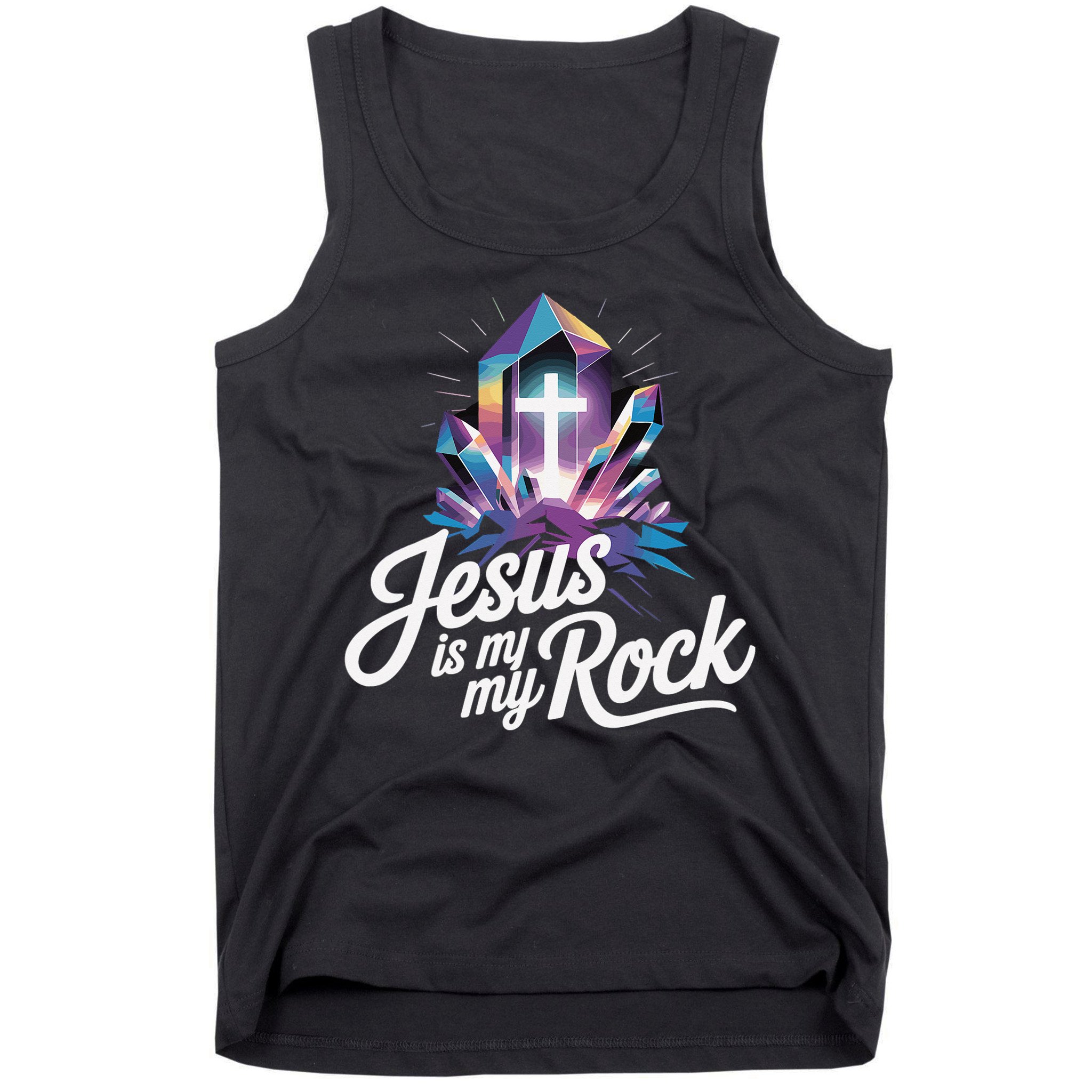 Biblical Jesus Is My Rock Christian Tank Top