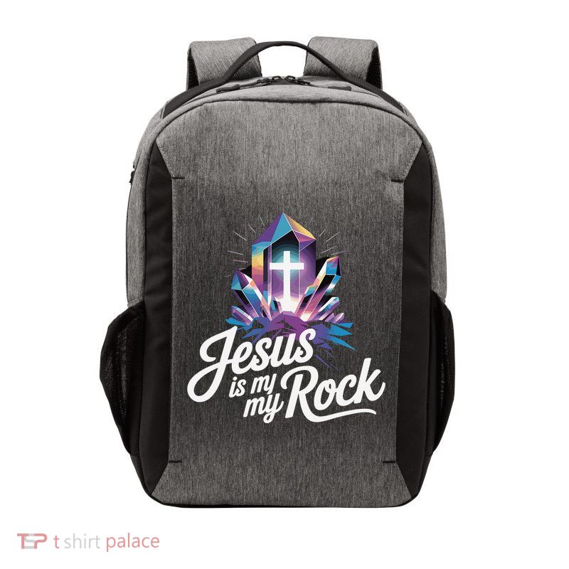 Biblical Jesus Is My Rock Christian Vector Backpack