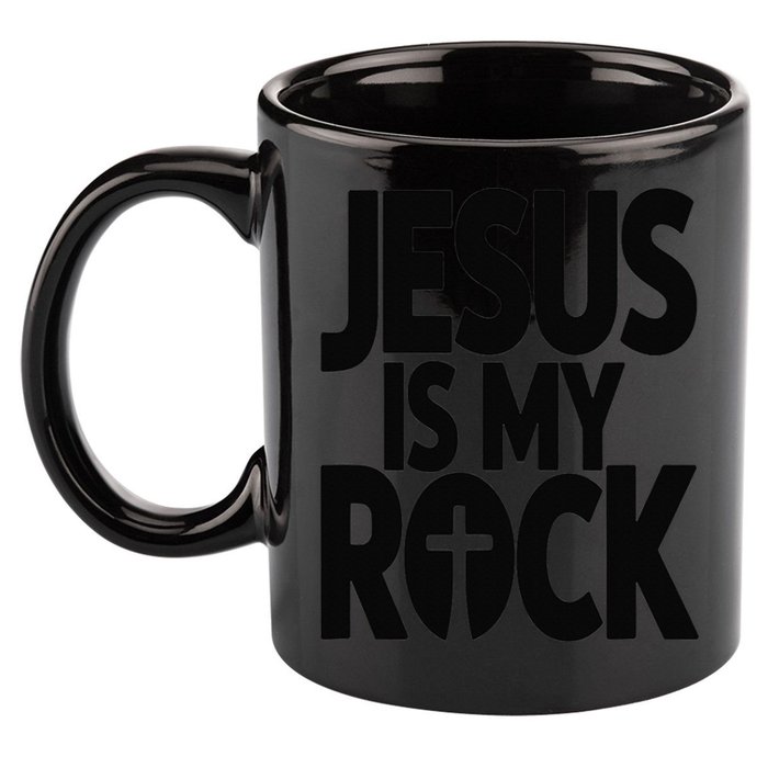 Biblical Jesus Is My Rock Christian 11oz C Handle Ceramic Mug