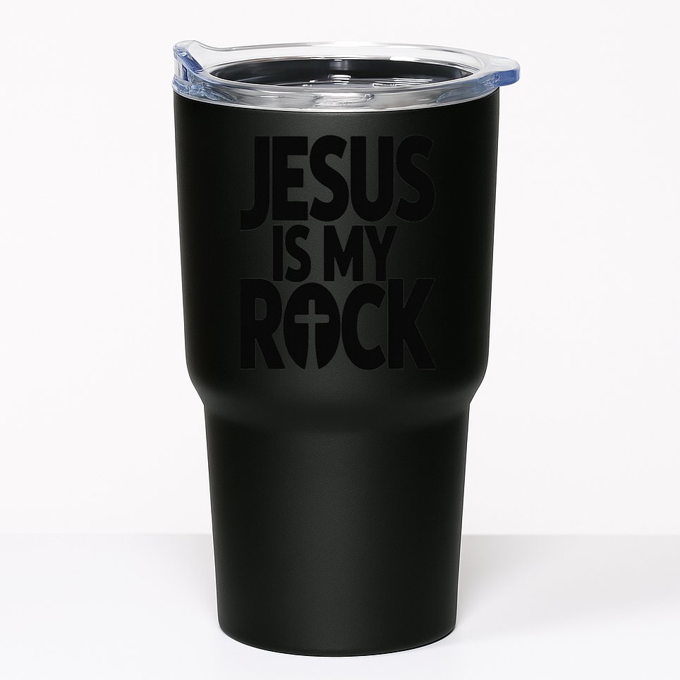 Biblical Jesus Is My Rock Christian Tumbler