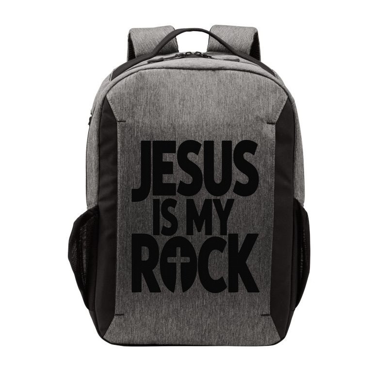 Biblical Jesus Is My Rock Christian Vector Backpack