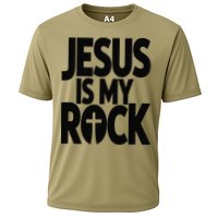 Biblical Jesus Is My Rock Christian Cooling Performance Crew T-Shirt