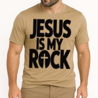 Biblical Jesus Is My Rock Christian Cooling Performance Crew T-Shirt