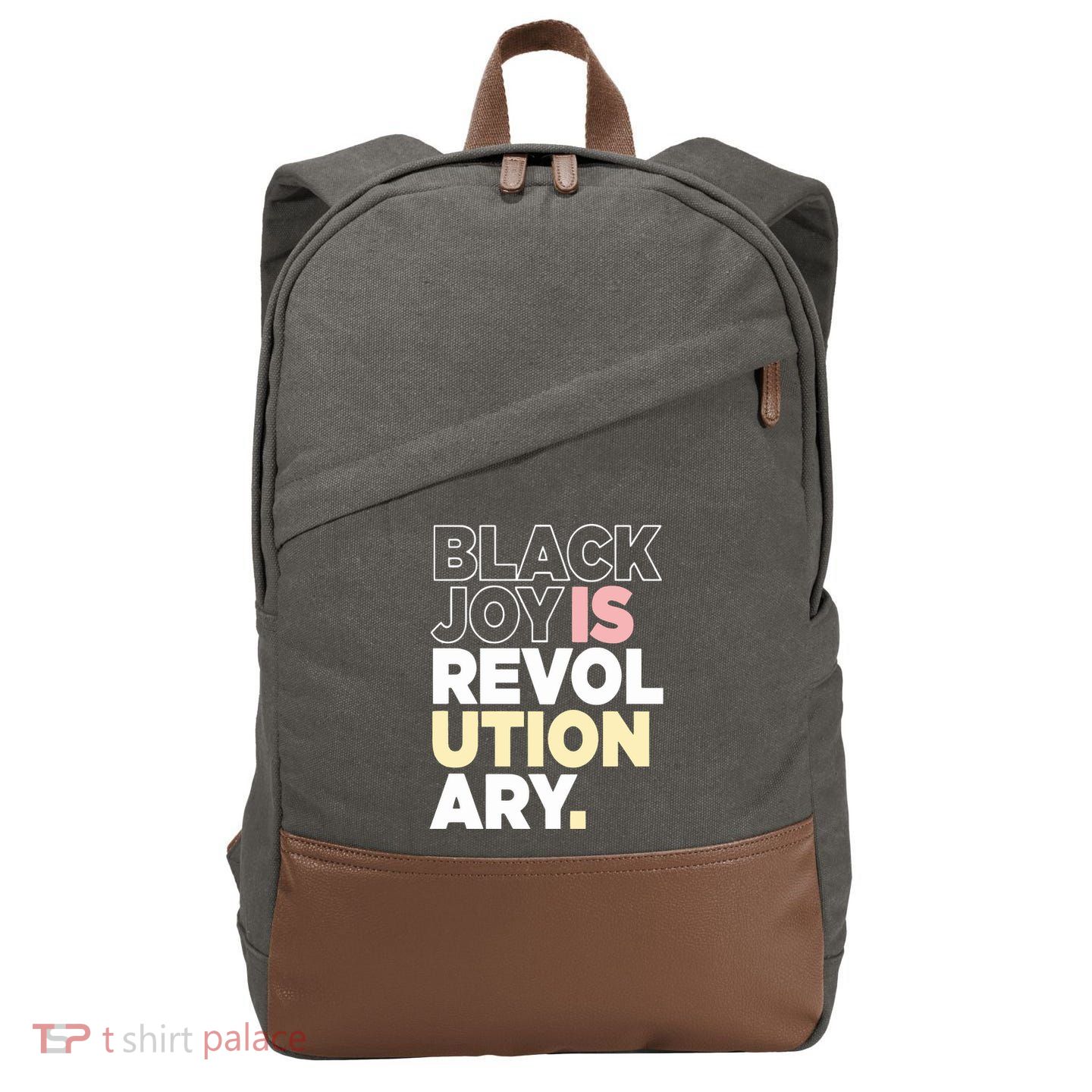 Black Joy Is Revol Ution Ary Cotton Canvas Backpack