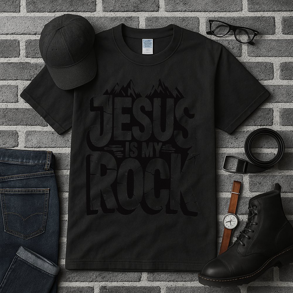 Biblical Jesus Is My Rock Christian Tall T-Shirt