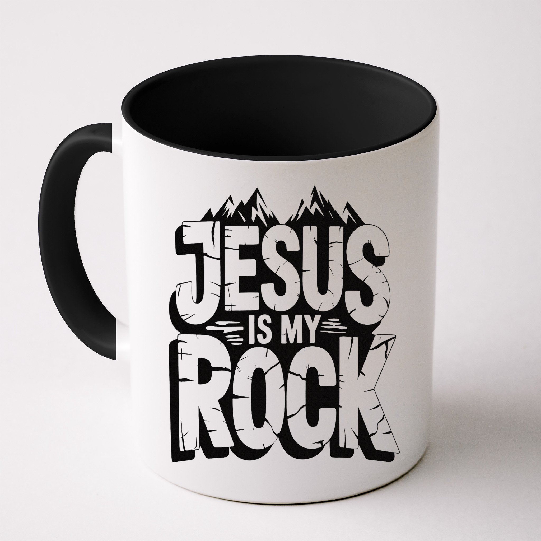 Biblical Jesus Is My Rock Christian Mug