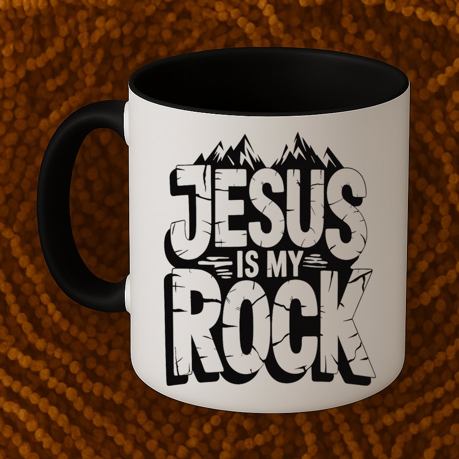 Biblical Jesus Is My Rock Christian Mug