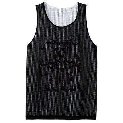 Biblical Jesus Is My Rock Christian Mesh Reversible Basketball Jersey Tank