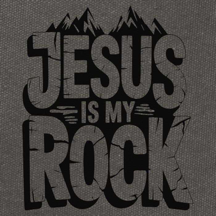 Biblical Jesus Is My Rock Christian Cotton Canvas Backpack