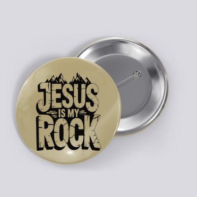 Biblical Jesus Is My Rock Christian Button