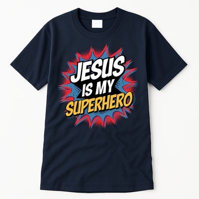 Boy Jesus Is My Superhero Christian Tall T-Shirt