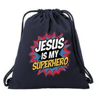 Boy Jesus Is My Superhero Christian Drawstring Bag