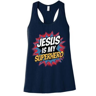Boy Jesus Is My Superhero Christian Womens Tank Top