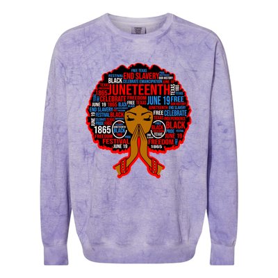 Black Juneteenth Independence Celebrate Freedom Gift Colorblast Crewneck Sweatshirt