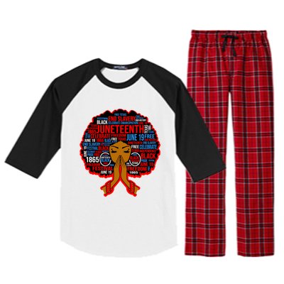 Black Juneteenth Independence Celebrate Freedom Gift Raglan Sleeve Pajama Set