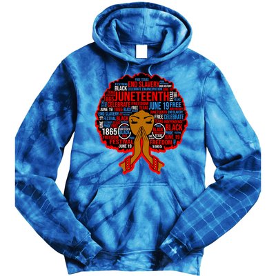 Black Juneteenth Independence Celebrate Freedom Gift Tie Dye Hoodie