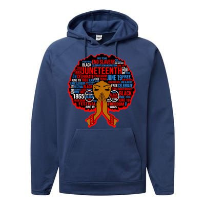 Black Juneteenth Independence Celebrate Freedom Gift Performance Fleece Hoodie