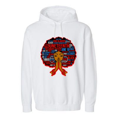 Black Juneteenth Independence Celebrate Freedom Gift Garment-Dyed Fleece Hoodie