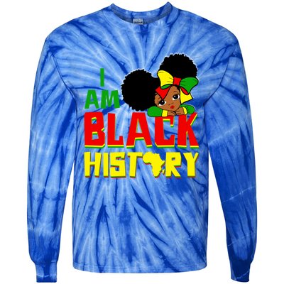 Black Juneteenth I Am Black History Education Freedom Gift Tie-Dye Long Sleeve Shirt