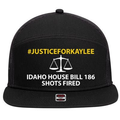 Bryankohberger #Justiceforkaylee Idaho House Bill 186 Shots Fired 7 Panel Mesh Trucker Snapback Hat