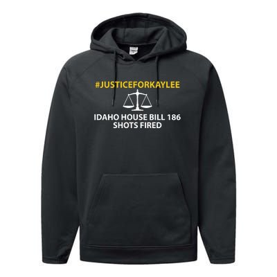 Bryankohberger #Justiceforkaylee Idaho House Bill 186 Shots Fired Performance Fleece Hoodie