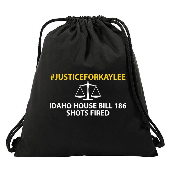 Bryankohberger #Justiceforkaylee Idaho House Bill 186 Shots Fired Drawstring Bag