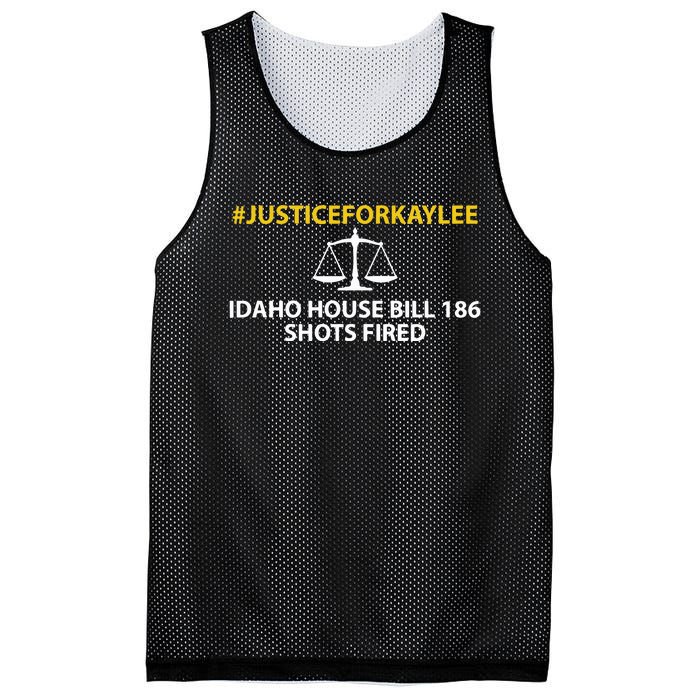 Bryankohberger #Justiceforkaylee Idaho House Bill 186 Shots Fired Mesh Reversible Basketball Jersey Tank