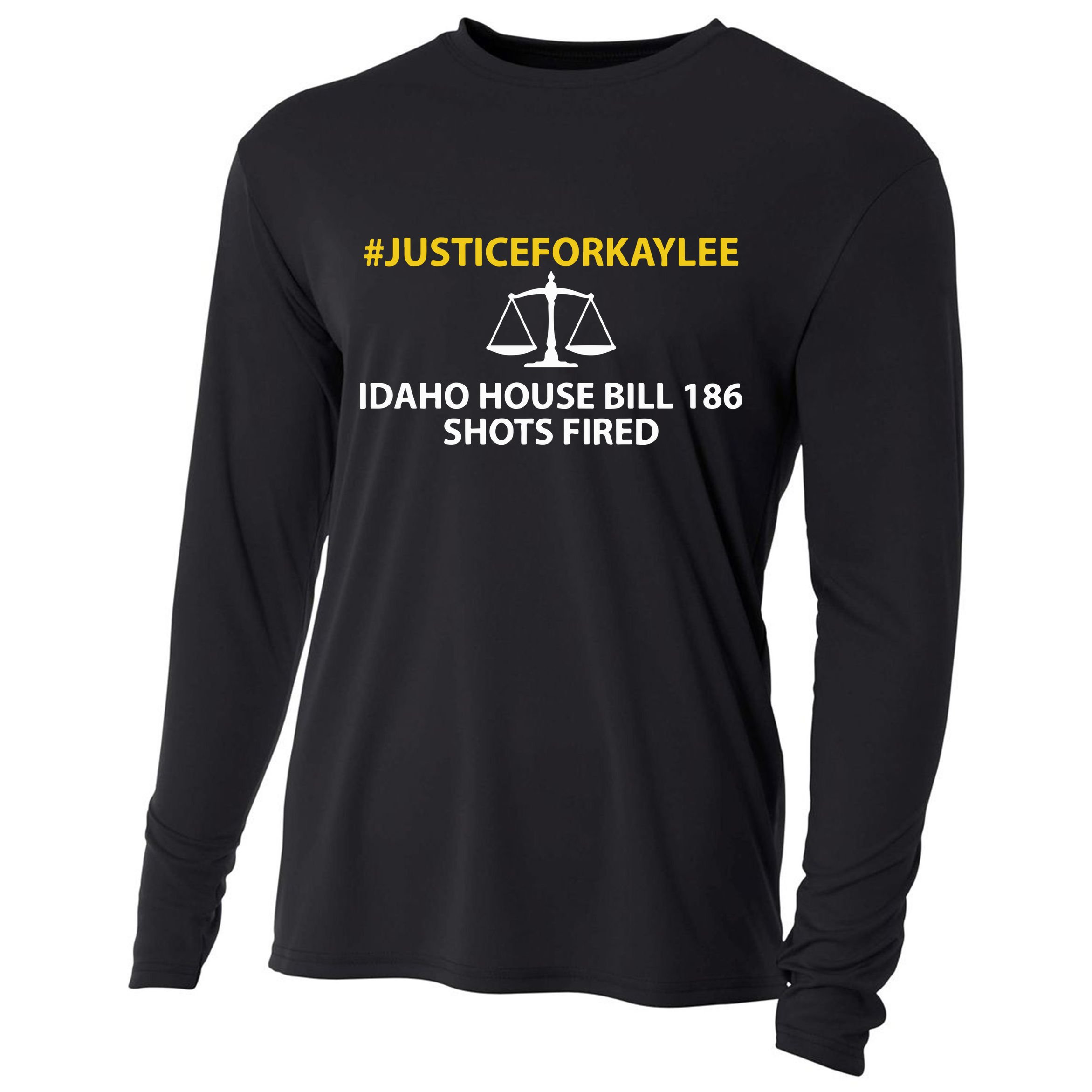 Bryankohberger #Justiceforkaylee Idaho House Bill 186 Shots Fired Cooling Performance Long Sleeve Crew