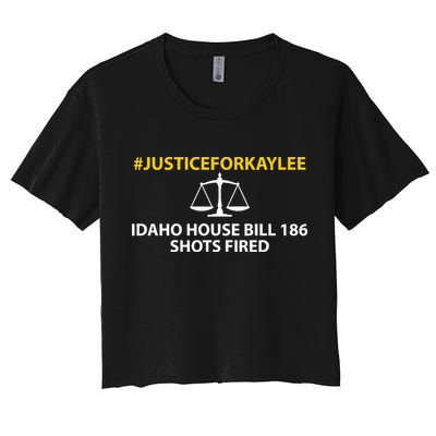 Bryankohberger #Justiceforkaylee Idaho House Bill 186 Shots Fired Women's Crop Top Tee