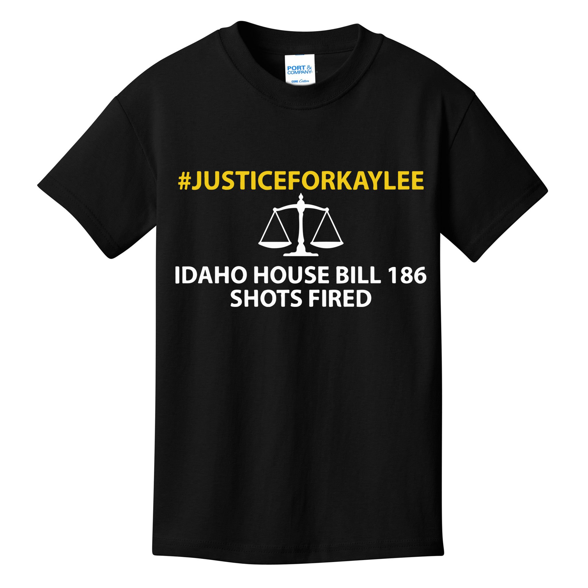 Bryankohberger #Justiceforkaylee Idaho House Bill 186 Shots Fired Kids T-Shirt